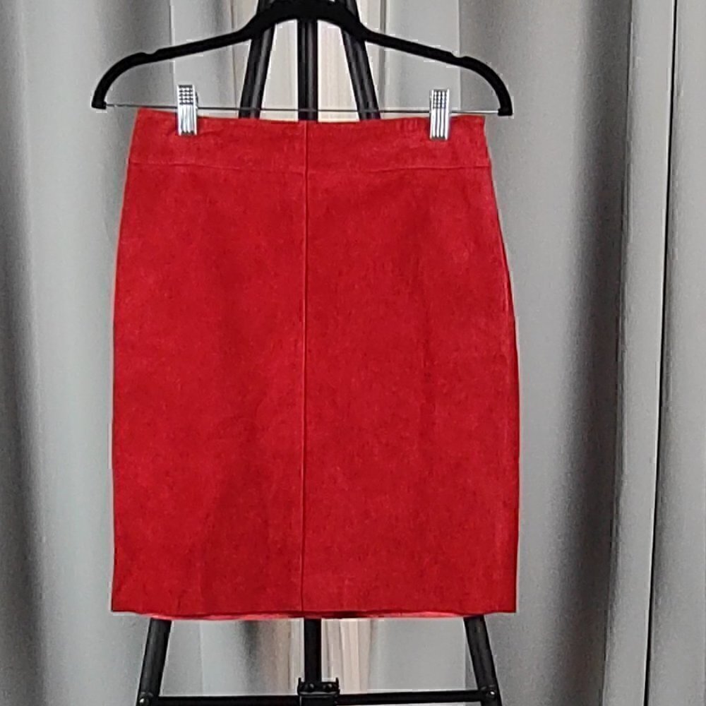 Express Women's Red Leather Skirt. Size 3/4 - Picture 1 of 8